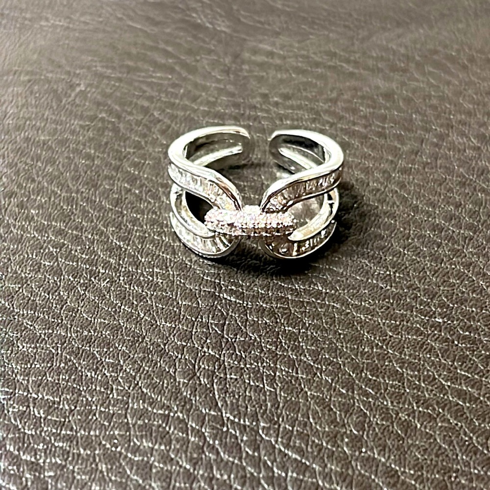 Silver Open Ring Zirconium Stones